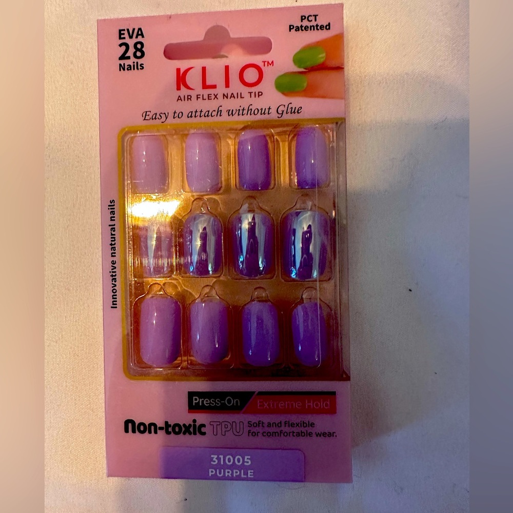 Purple stick on nails